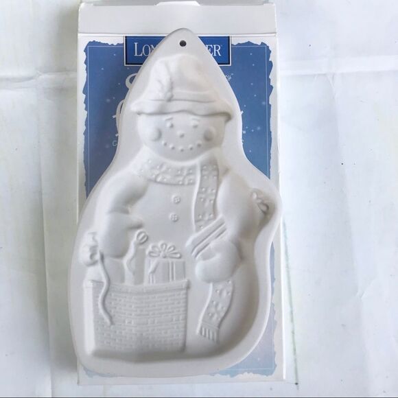 LONGABERGER Pottery Cookie Mold 97 Snowman Chilly - Picture 3 of 5